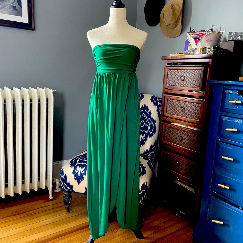 Long emerald green dress